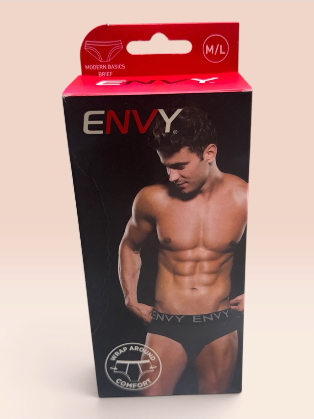 ENVY Black Mesh Brief M/L 32-36 Wrap Around Comfort E091-BLK